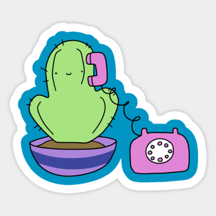 Cactus Making a Call Sticker